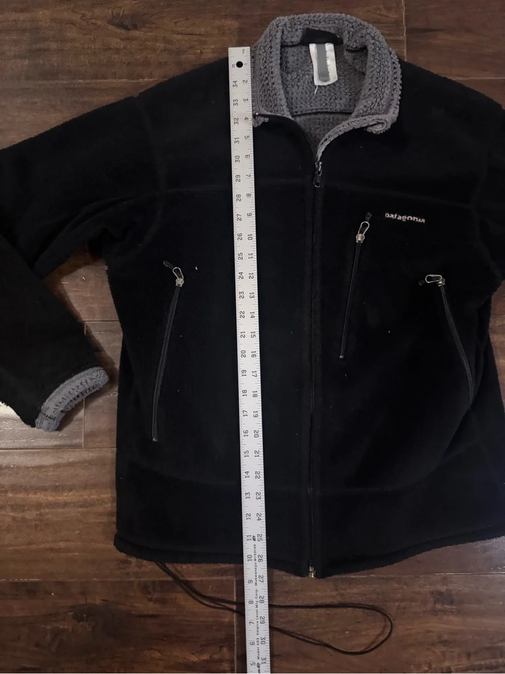 Patagonia Vintage Men’s Black Full Zip Fleece Jacket Stand-Up Collar Medium